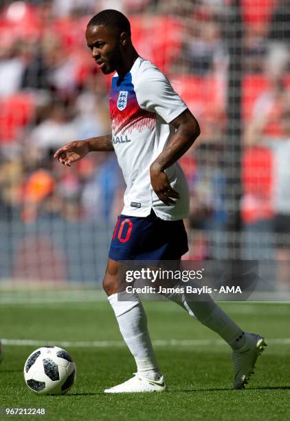 Raheem Sterling of England before the International Friendly between England and Nigeria at Wembley Stadium on June 2, 2018 in London, England.