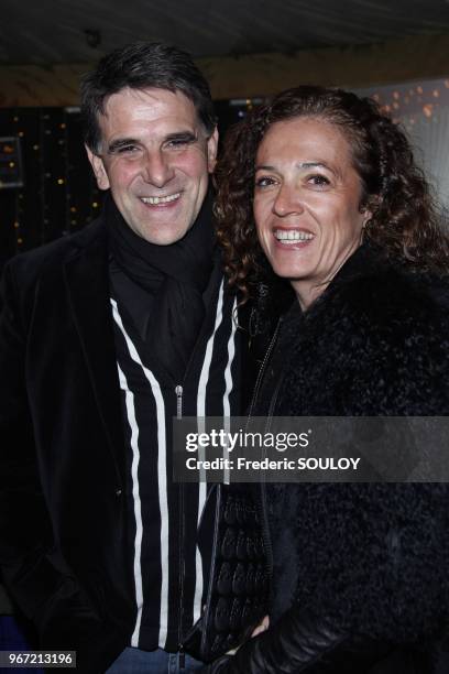 Host Tex and his wife attend 17th 'Trophees de la Nuit' Event held at the Lido in Paris, France on November 28, 2011.