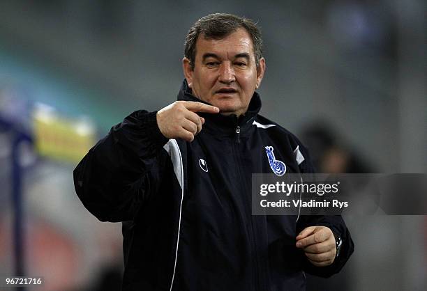 Duisburg coach Milan Sasic is pictured during the Second Bundesliga match between MSV Duisburg and 1. FC Kaiserslautern at MSV Arena on February 15,...