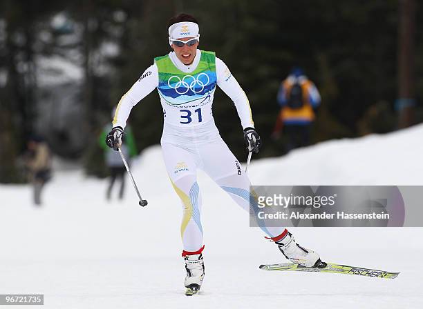 Charlotte Kalla of Sweden competes during the Cross-Country Skiing Ladies' 10 km Free on day 4 of the 2010 Winter Olympics at Whistler Olympic Park...