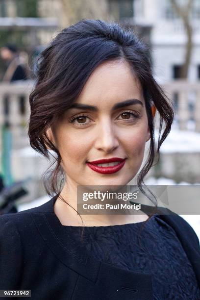 Ana de la Reguera is seen around Bryant Park during day 5 of Mercedes-Benz Fashion Week on February 15, 2010 in New York City.