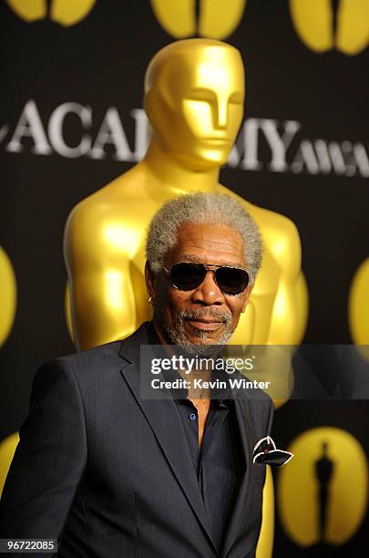 Actor Morgan Freeman poses at the 82nd annual Academy Awards Nominee Luncheon at Beverly Hilton Hotel on February 15, 2010 in Los Angeles, California.