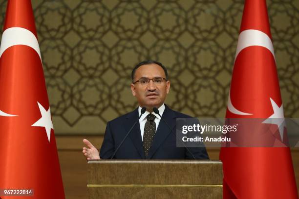 Turkish Deputy Prime Minister and government spokesperson Bekir Bozdag holds a press conference after Council of Ministers meeting in Ankara, Turkey...