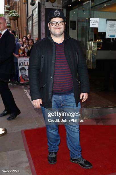 Josh Gad attends the opening night of 'Killer Joe' at Trafalgar Studios on June 4, 2018 in London, England.