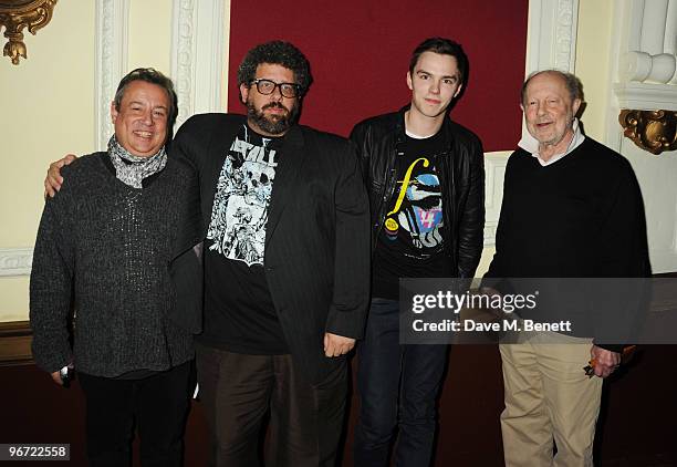 Hamish McAlpine, Neil LaBute, Nicholas Hoult and Nicolas Roeg attend the launch of 'Heavy Rain' for PlayStation 3 at The Electric Cinema on February...