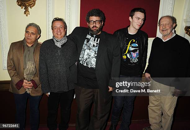Hanif Kureishi, Hamish McAlpine, Neil LaBute, Nicholas Hoult and Nicolas Roeg attend the launch of 'Heavy Rain' for PlayStation 3 at The Electric...