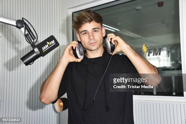 Moritz Garth visits JAM FM Radio station on June 25, 2018 in Berlin, Germany.