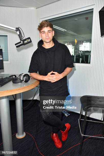 Moritz Garth visits JAM FM Radio station on June 25, 2018 in Berlin, Germany.