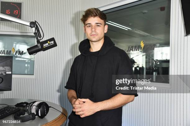 Moritz Garth visits JAM FM Radio station on June 25, 2018 in Berlin, Germany.