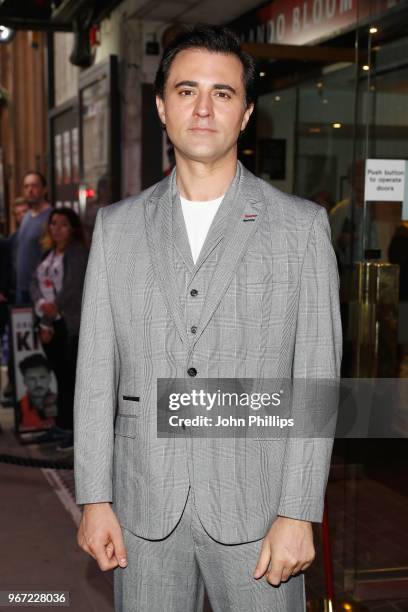 Darius Campbell attends the opening night of 'Killer Joe' at Trafalgar Studios on June 4, 2018 in London, England.