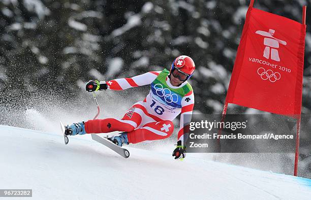 Didier Defago of Switzerland takes the Gold Medal during the MenÕs Alpine Skiing Downhill on Day 4 of the 2010 Vancouver Winter Olympic Games on...