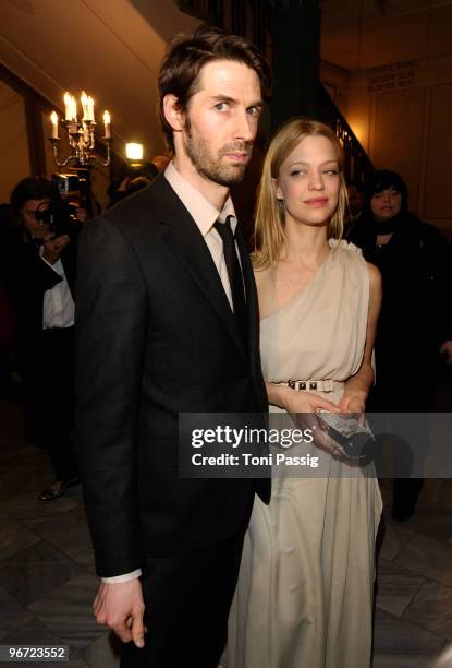 Max Schroeder and actress Heike Makatsch attend the Annual Cinema For Peace Gala during day five of the 60th Berlin International Film Festival at...