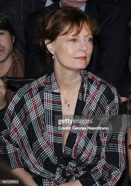 Actress Susan Sarandon attends the Donna Karan Collection Fall 2010 fashion show during Mercedes-Benz Fashion Week at 711 Greenwich Street on...