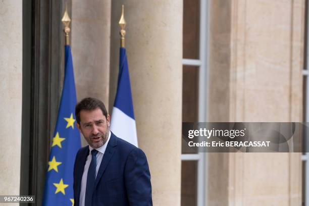 Christophe Castaner Secrétaire d'État chargé des Relations avec le Parlement, porte-parole du gouvernement au Palais de l'Elysée pour le premier...