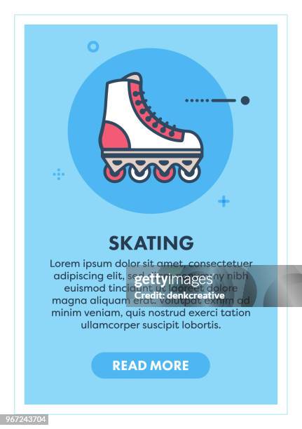 skating concept banner - rollerskates stock illustrations