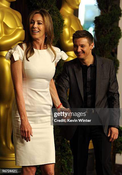 Director Kathryn Bigelow and actor Jeremy Renner pose at the 82nd annual Academy Awards Nominee Luncheon at Beverly Hilton Hotel on February 15, 2010...