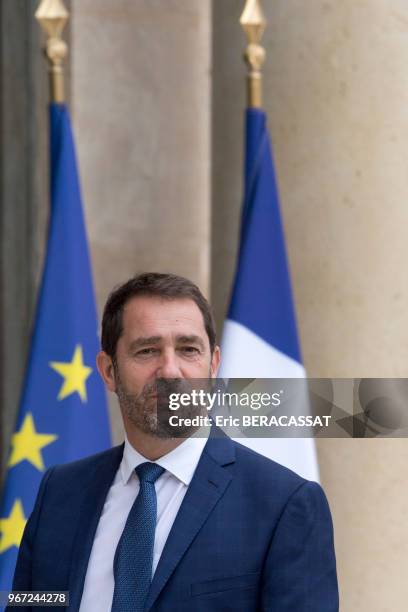 Christophe Castaner Secrétaire d'État chargé des Relations avec le Parlement, porte-parole du gouvernement au Palais de l'Elysée pour le premier...