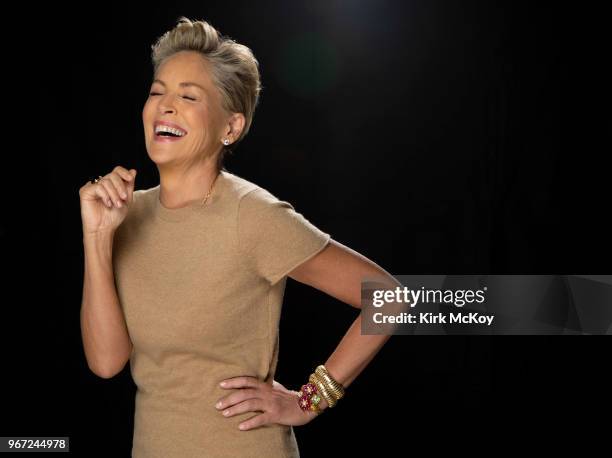 Actress Sharon Stone is photographed for Los Angeles Times on April 25, 2018 in Hollywood, California. PUBLISHED IMAGE. CREDIT MUST READ: Kirk...