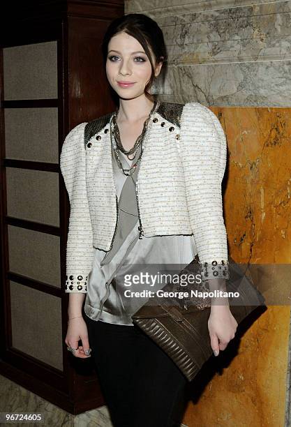 Actress Michelle Trachtenberg attends the Jill Stuart Fall 2010 fashion show during Mercedes-Benz Fashion Week at Astor Hall on February 15, 2010 in...