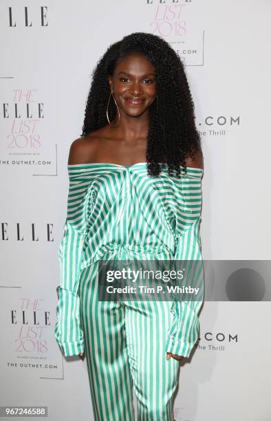 Dina Asher-Smith attends The ELLE List 2018 at Somerset House on June 4, 2018 in London, England.