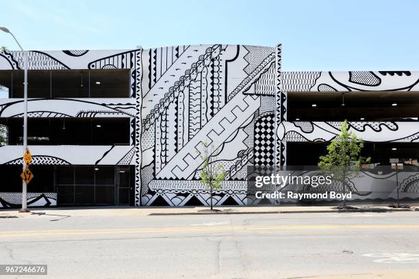 Bevan's 'Automatic Transmission mural in Detroit, Michigan on May 24, 2018. MANDATORY MENTION OF THE ARTIST UPON PUBLICATION - RESTRICTED TO...