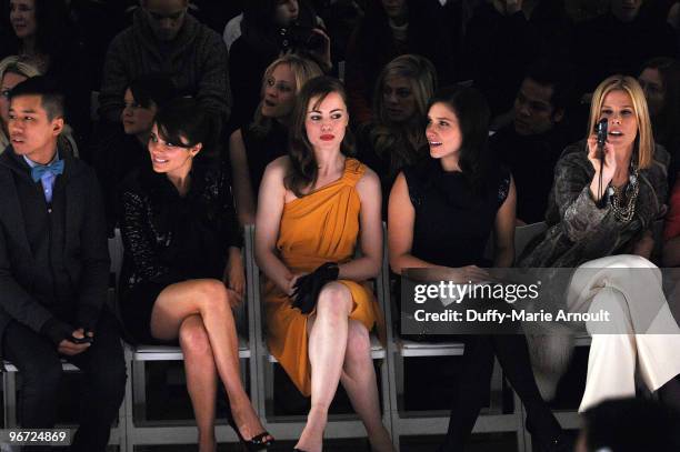 Shiri Appleby, Melissa George, Sophia Bush and Mary Alice Stephenson attend Monique Lhuillier Fall 2010 during Mercedes-Benz Fashion Week at Bryant...