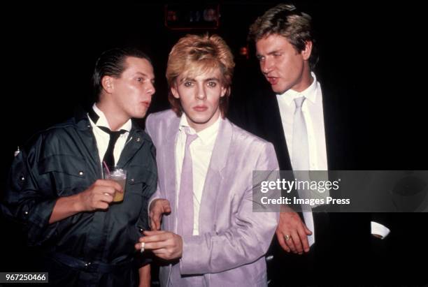 Roger Taylor, Nick Rhodes and Simon Le Bon of Duran Duran circa 1983 in New York City.