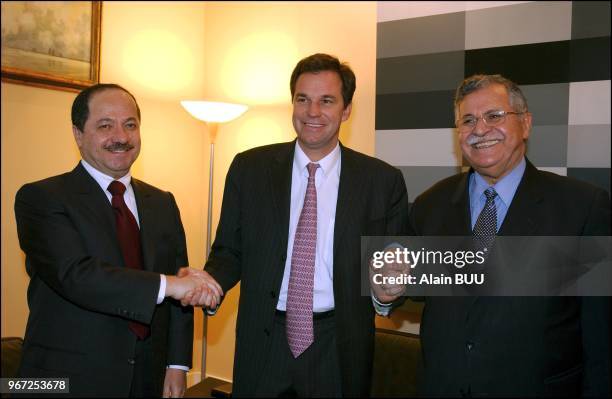 Massoud Barzani , Renaud Muselier and Jalal Talabani .