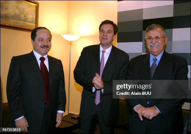 Massoud Barzani , Renaud Muselier and Jalal Talabani .