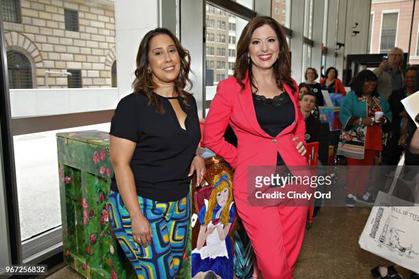 Sing For Hope co-founders Monica Yunus and Camille Zamora pose for a photo as The 2018 Sing for Hope Pianos are unveiled at 28 Liberty on June 4,...