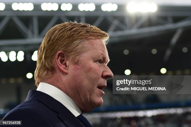 Dutch trainer Ronald Koeman looks on prior to the international friendly football match between Italy and the Netherlands at the Allianz Stadium in...