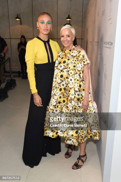 Adwoa Aboah and to Anne-Marie Curtis attend THE ELLE LIST 2018 in association with THEOUTNET.COM at Spring at Somerset House on June 4, 2018 in...
