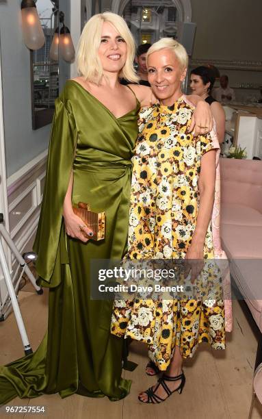 Paloma Faith and to Anne-Marie Curtis attend THE ELLE LIST 2018 in association with THEOUTNET.COM at Spring at Somerset House on June 4, 2018 in...