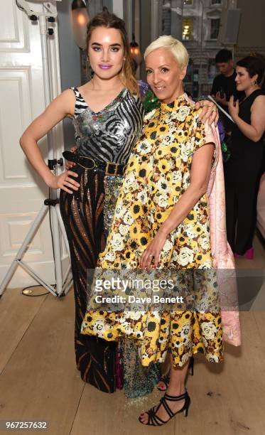 Isamaya Ffrench and to Anne-Marie Curtis attend THE ELLE LIST 2018 in association with THEOUTNET.COM at Spring at Somerset House on June 4, 2018 in...