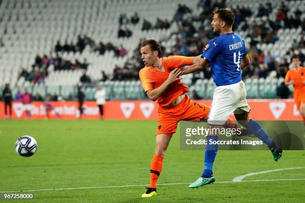 Ruud Vormer of Holland, Domenico Criscito of Italy during the International Friendly match between Italy v Holland at the Allianz Stadium on June 4,...