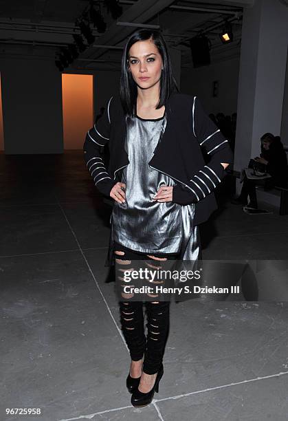 Leigh Lezark of the MisShapes attends the runway at the Rad Hourani Fall/Winter 2010 fashion show at Milk Studios on February 15, 2010 in New York...