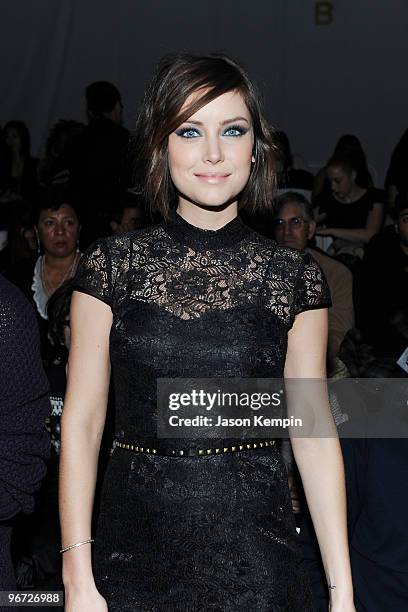 Actress Jessica Stroup attends the Perry Ellis Fall 2010 Fashion Show during Mercedes-Benz Fashion Week at the Promenade at Bryant Park on February...