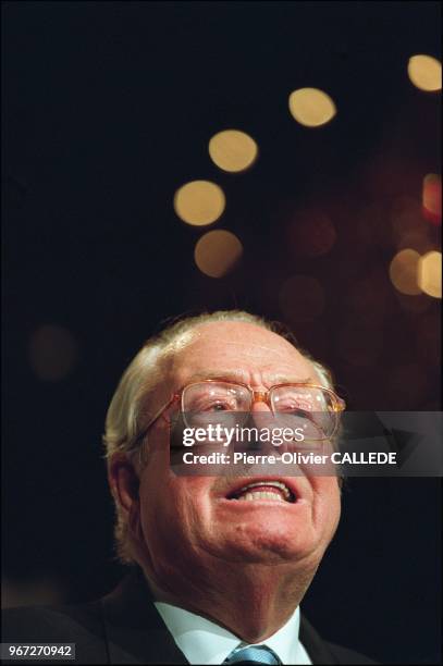 Meeting of the FN, far right party with Jean Marie Le Pen.