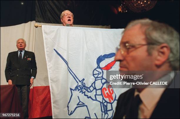 Meeting of the FN, far right party with Jean Marie Le Pen.