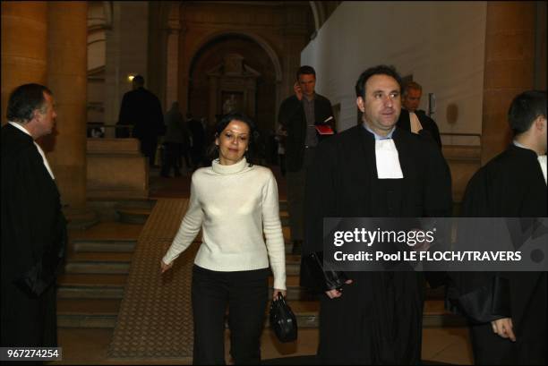 Fatima Belaid and her lawyer.