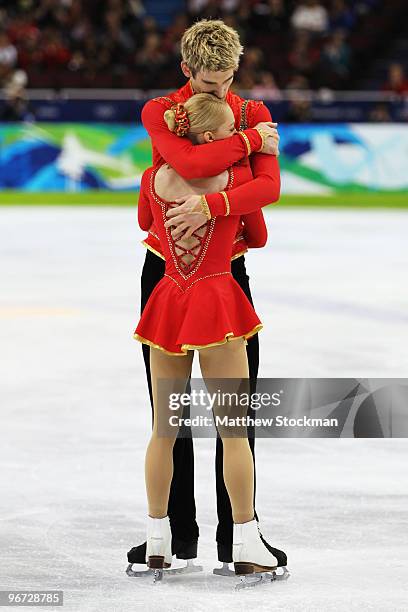 Stacey Kemp and David King of Great Britain reacts after they competed in the figure skating pairs free skating on day 4 of the Vancouver 2010 Winter...