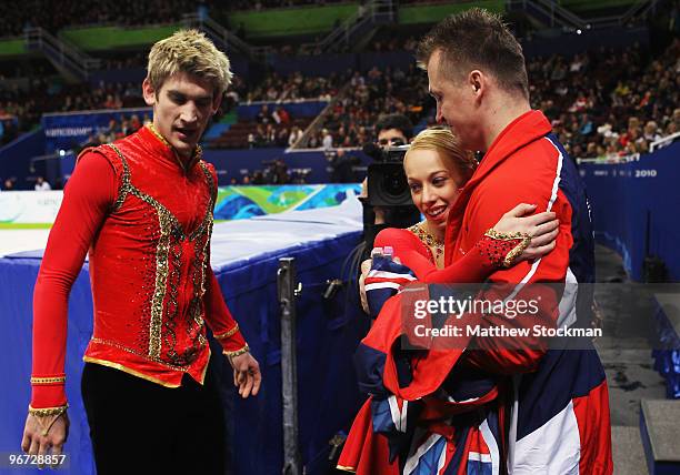 Stacey Kemp and David King of Great Britain reacts after they competed in the figure skating pairs free skating on day 4 of the Vancouver 2010 Winter...