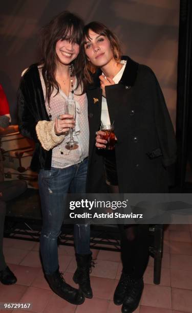 Daisy Lowe and designer Alexa Chung attend the Alexa Chung for Madewell Collection Launch Fall 2010 at the Bowery Hotel on February 15, 2010 in New...