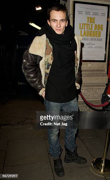 Actor Rupert Friend leaves the Garrick Theatre on February 15, 2010 in London, England.