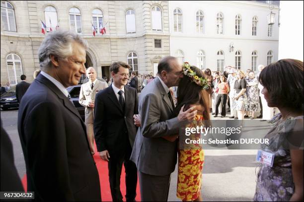 Dominique de Villepin, Francois Baroin et Jacques Chirac. Dominique de Villepin, Francois Baroin et Jacques Chirac.