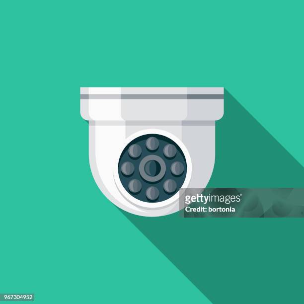 ilustrações, clipart, desenhos animados e ícones de crime de design plano de vigilância e punição ícone - surveillance camera