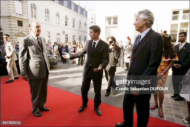 Jacques Chirac, Francois Baroin et Dominique de Villepin. Jacques Chirac, Francois Baroin et Dominique de Villepin.