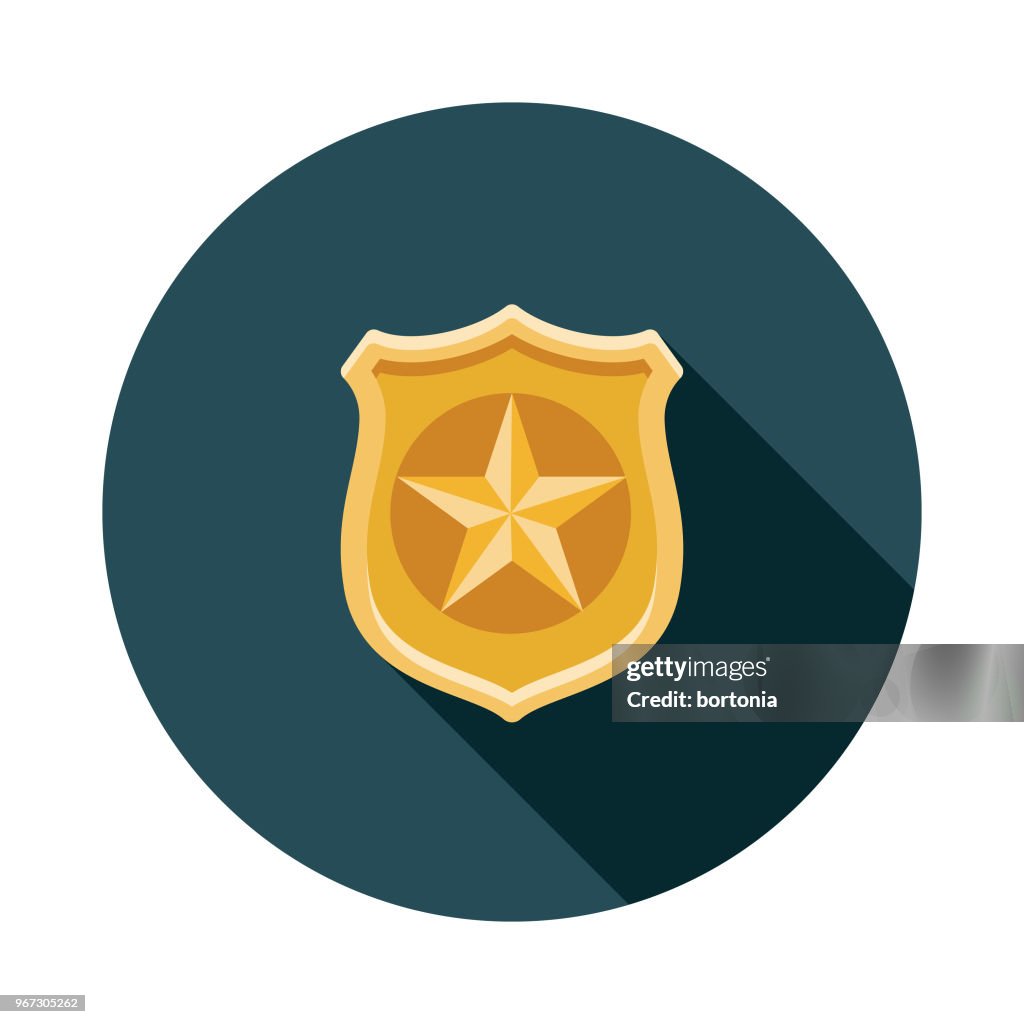 Distintivo de polícia Design plano Crime e castigo ícone