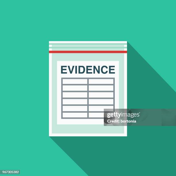 evidence flat design crime & punishment icon - plastic bag stock illustrations