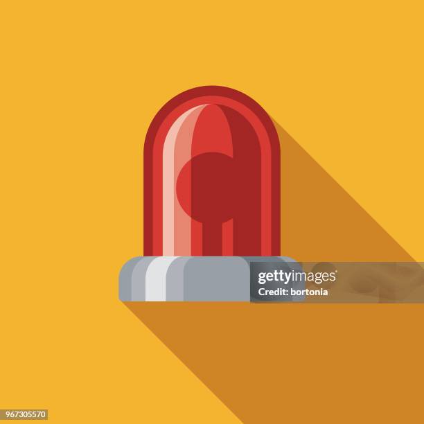 siren flat design crime & punishment icon - red flag warning stock illustrations